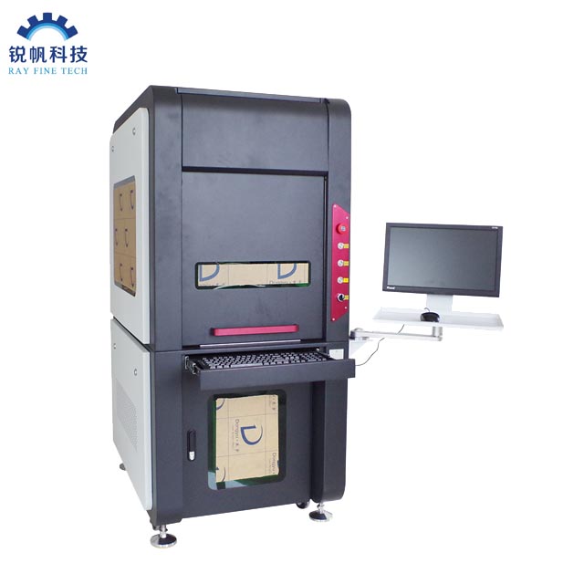 راي فاين مغلقة بالكامل JPT MOPA M7 20W 80W 100W 150W 200W Galvo Fiber Laser marking & amp ؛ آلة القطع مع التركيز التلقائي ونظام وضع الكاميرا Cyclops